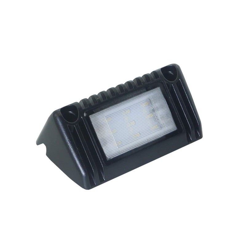 Raycharm 5" RV Exterior LED Work Lighting Fixture, 40Â° Down Angle Flood Beam, 6000K Cool-White, 12V/24V DC, High Lumen Output Low Current Draw, Aluminum Housing Black Finish, 1-Pack - Image 1